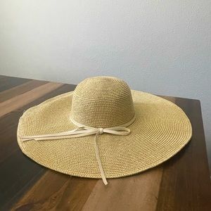 Beautiful gold and beige beach hat